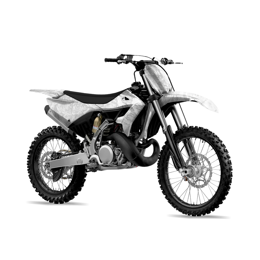 Just Hunt Deceptive Camo Whitened Dirt Bike Wraps