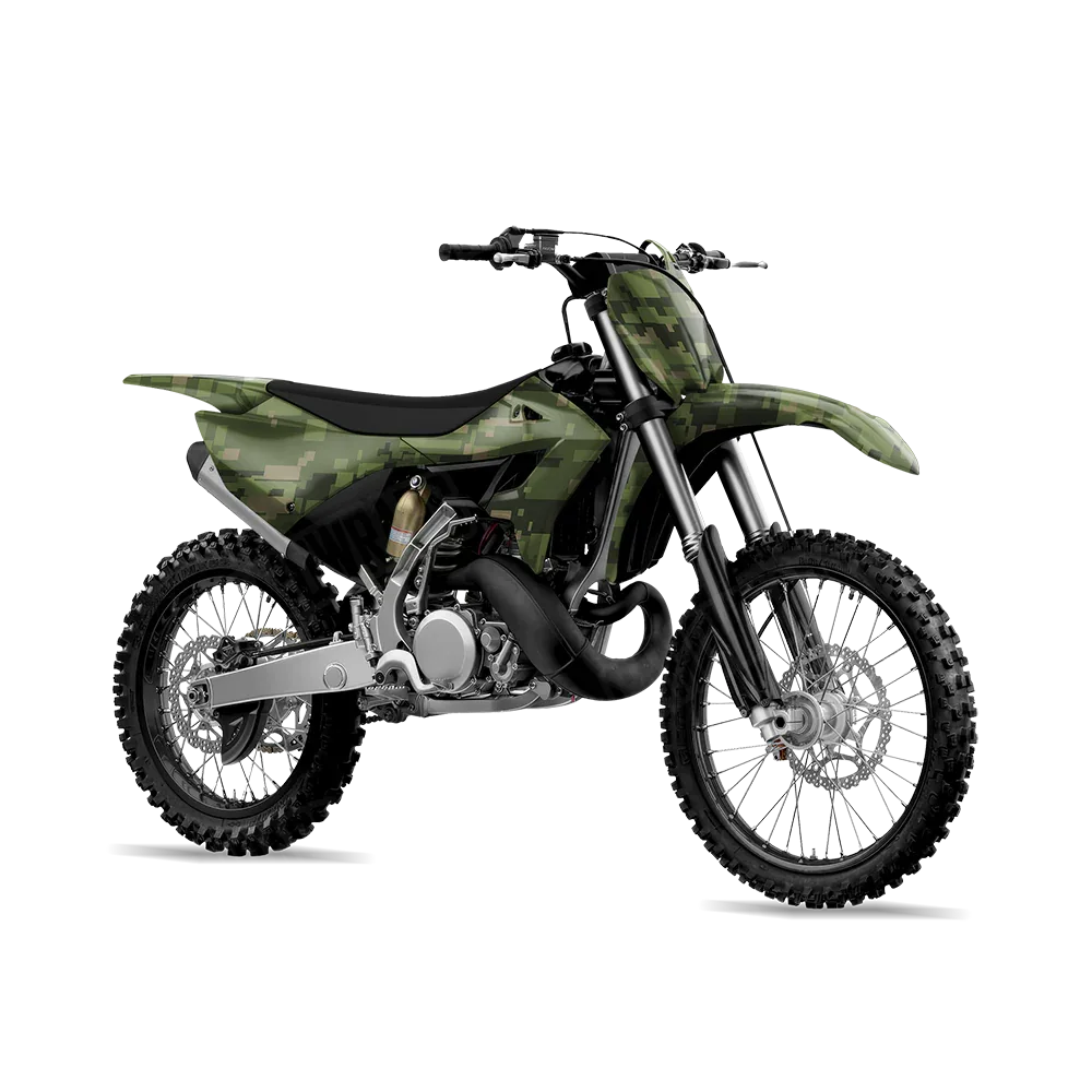Digital Army Green Dirt Bike Wraps