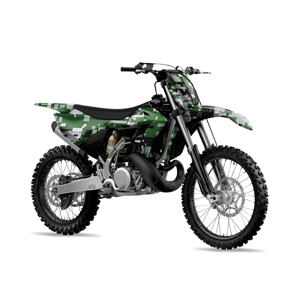 Digital Green Tiger Dirt Bike Wraps