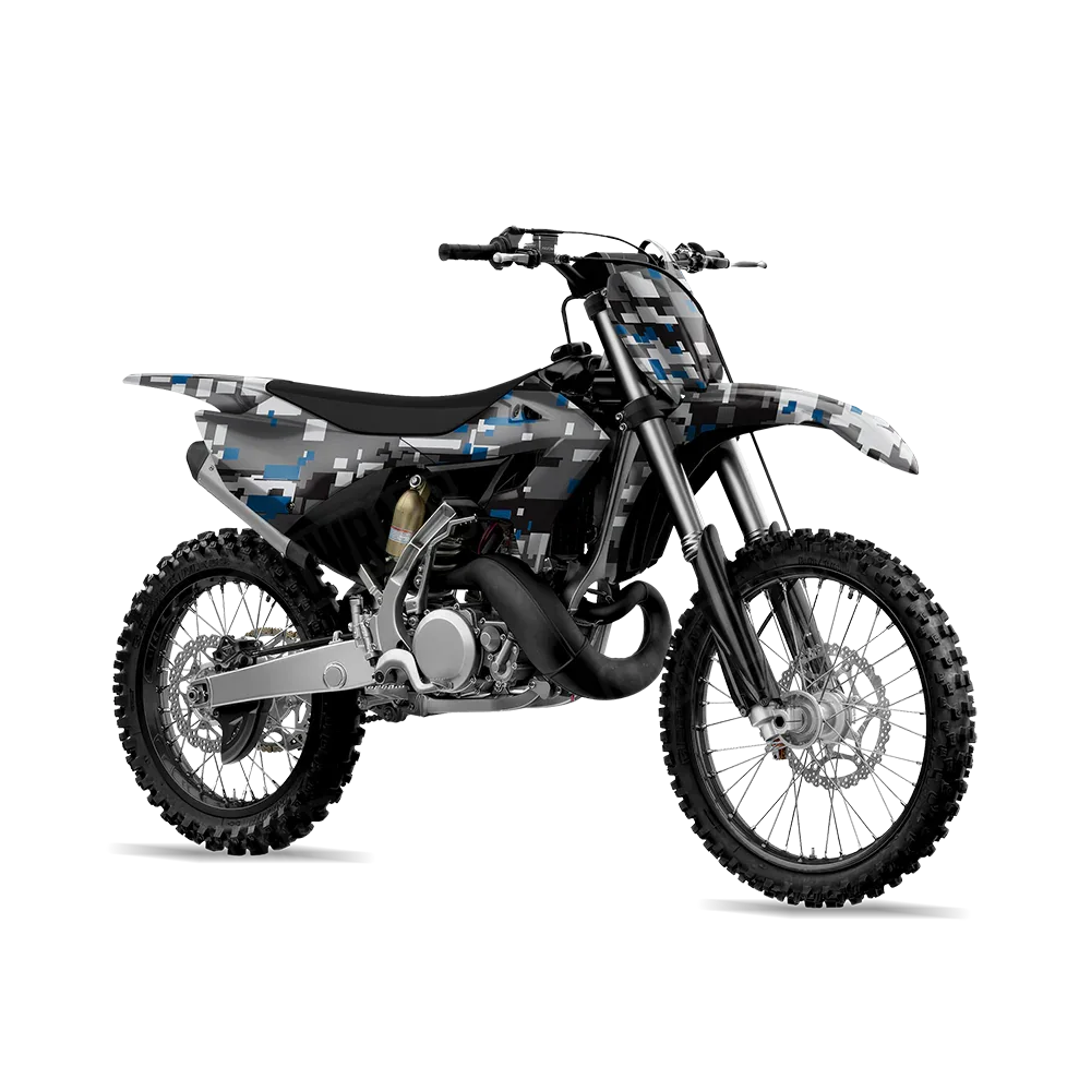 Digital Urban Blue Dirt Bike Wraps