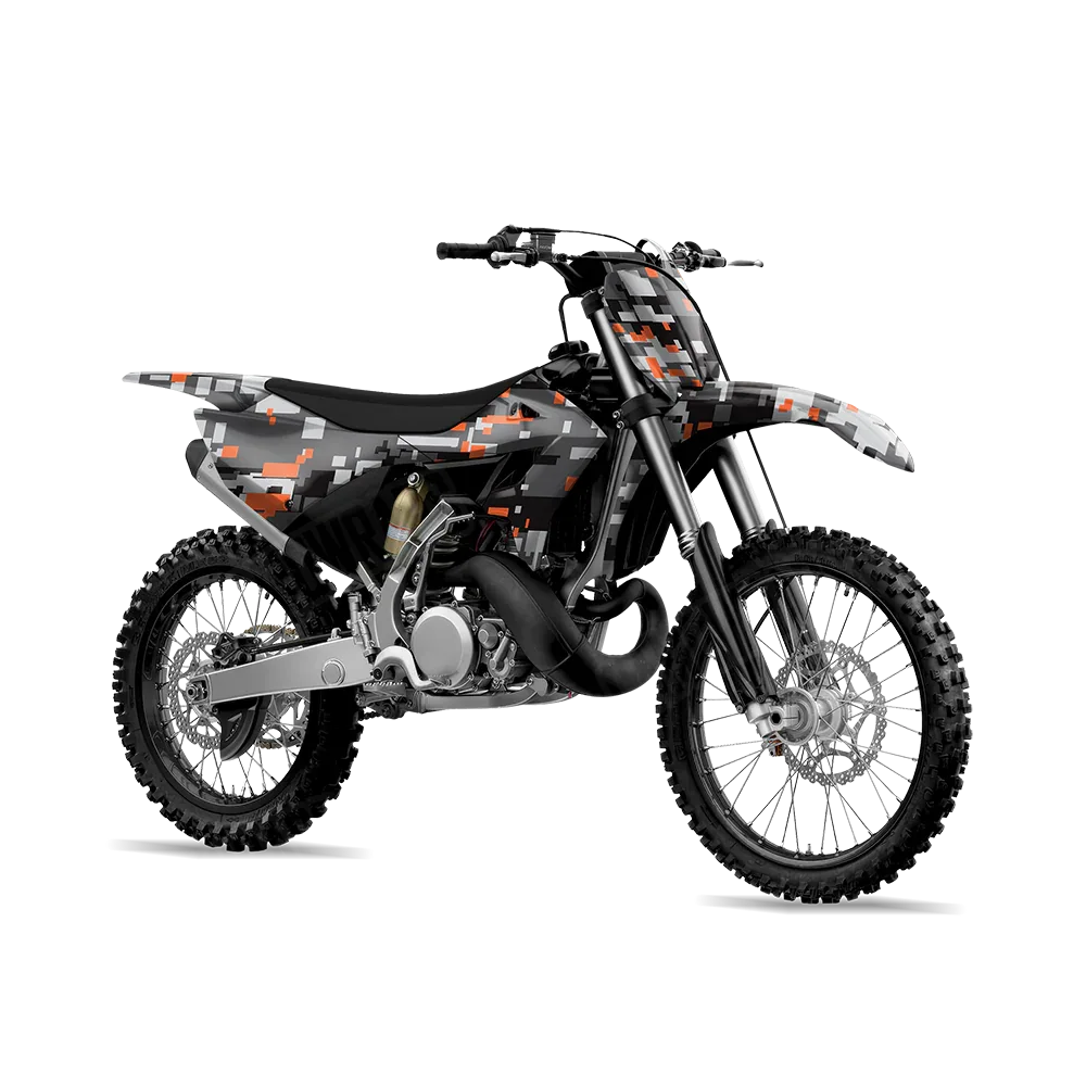 Digital Urban Orange Dirt Bike Wraps