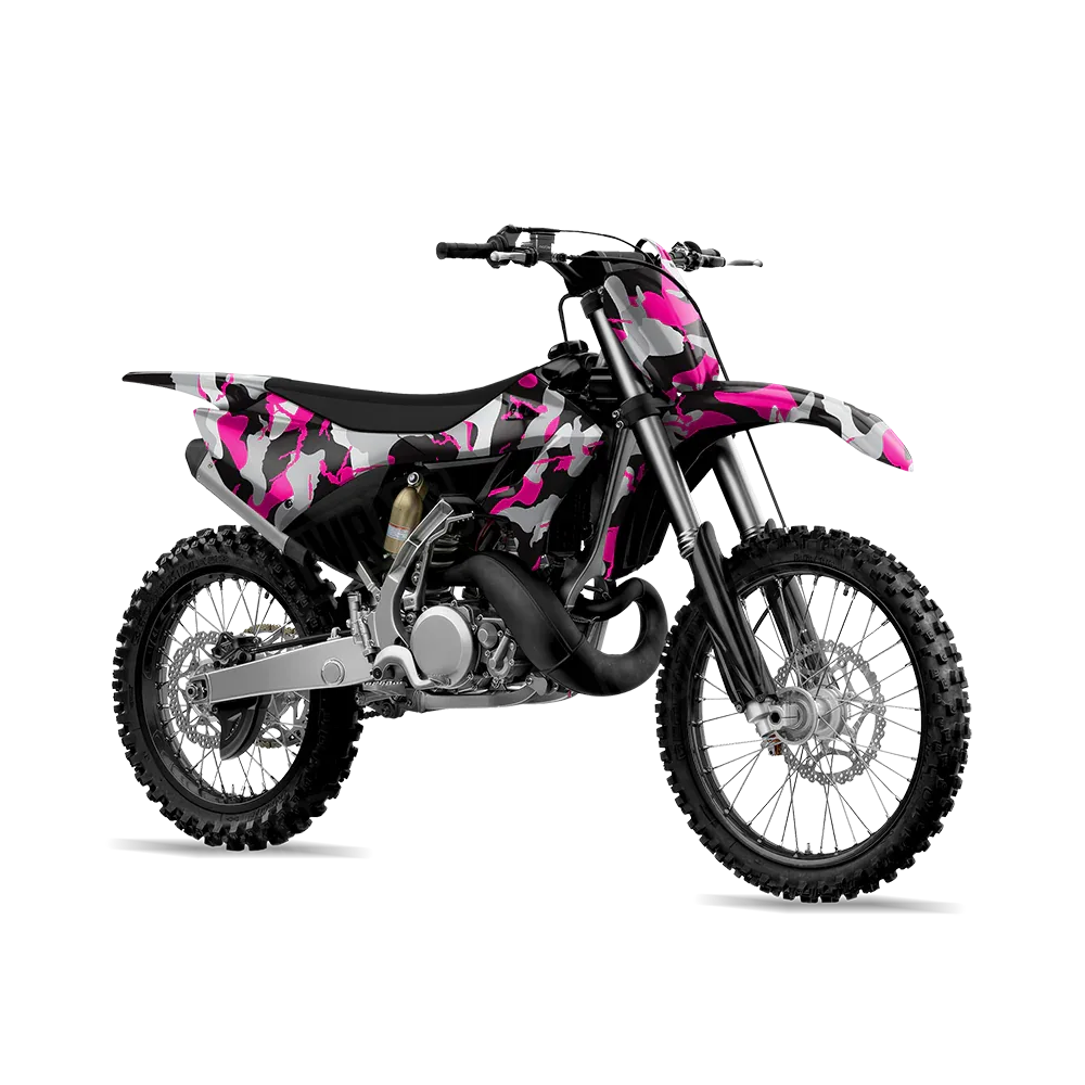 Ragged Magenta Tiger Dirt Bike Wraps