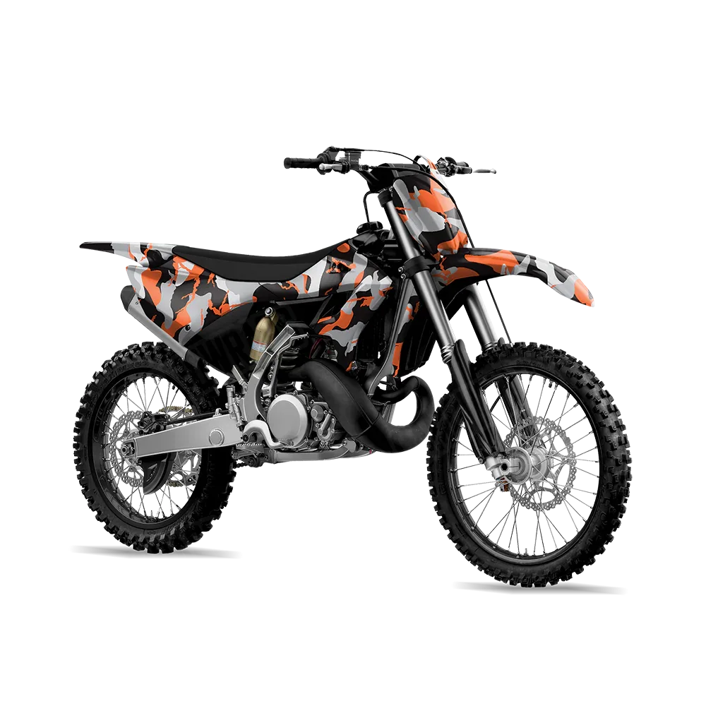 Ragged Orange Tiger Dirt Bike Wraps