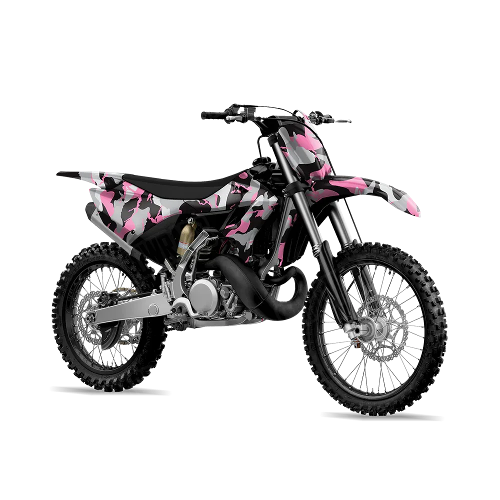 Ragged Pink Tiger Dirt Bike Wraps