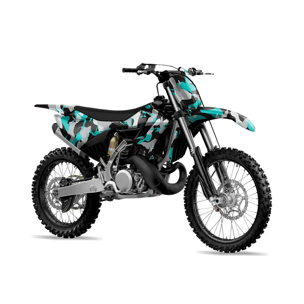 Ragged Tiffany Blue Tiger Dirt Bike Wraps
