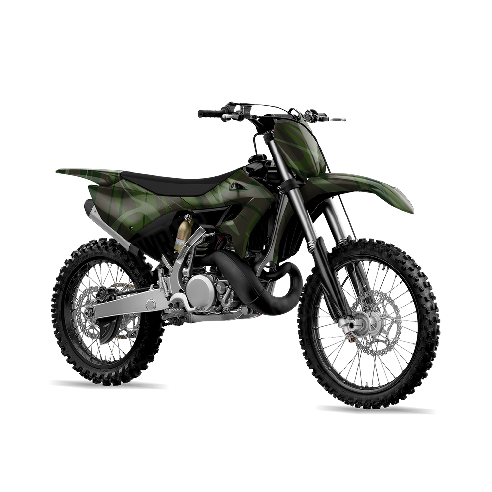 Liquid Smoke Army Dark Green Dirt Bike Wraps