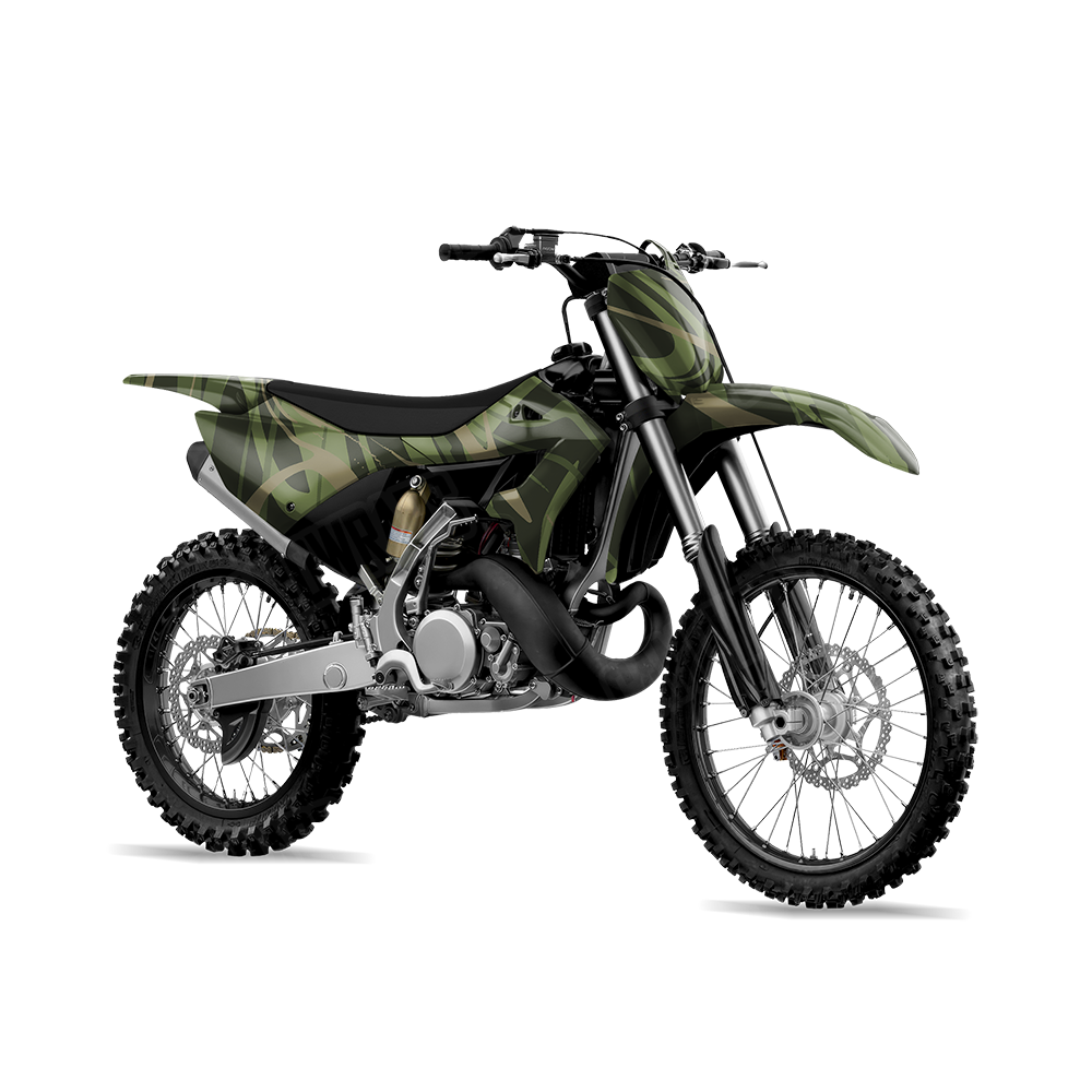 Liquid Smoke Army Green Dirt Bike Wraps