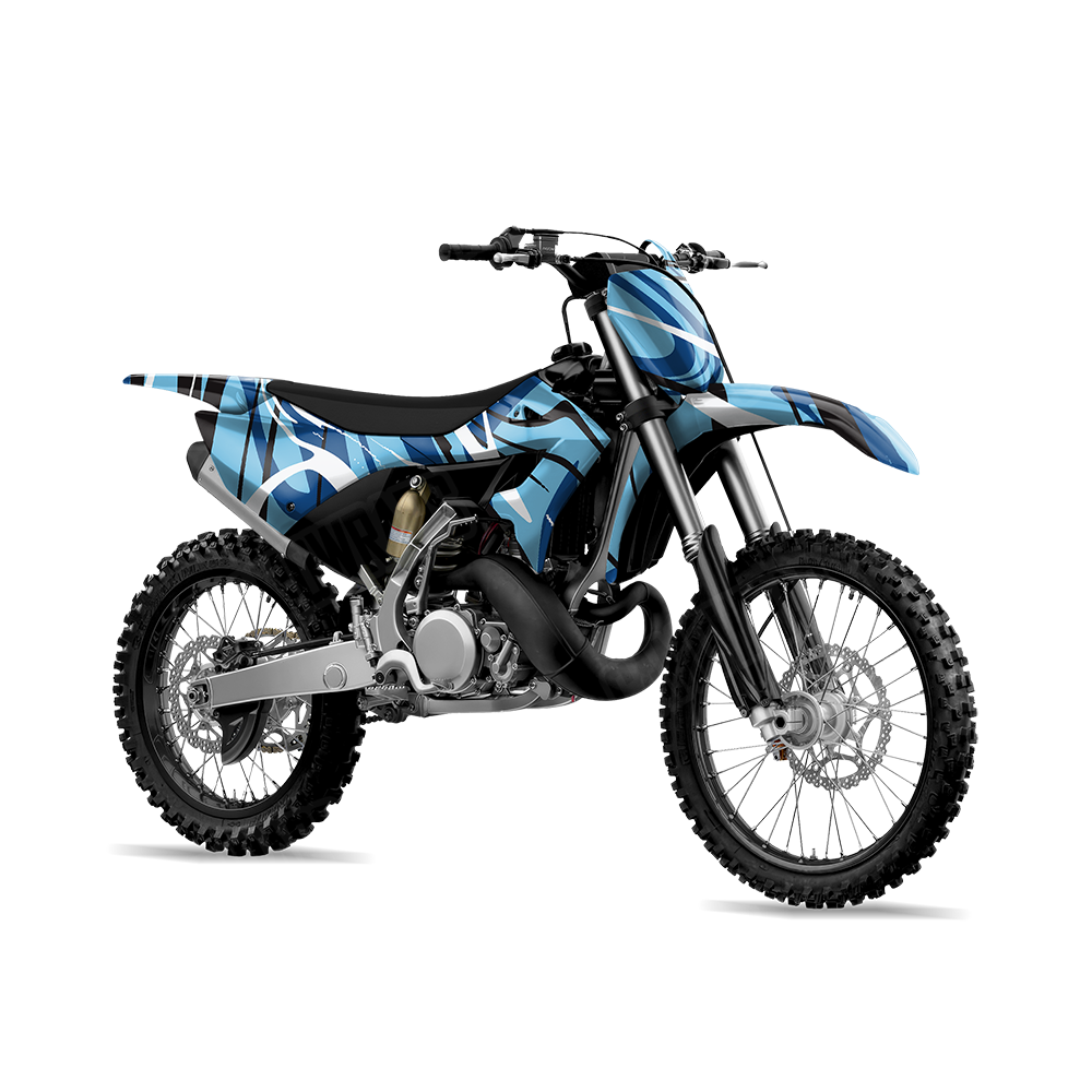 Liquid Smoke Baby Blue Dirt Bike Wraps