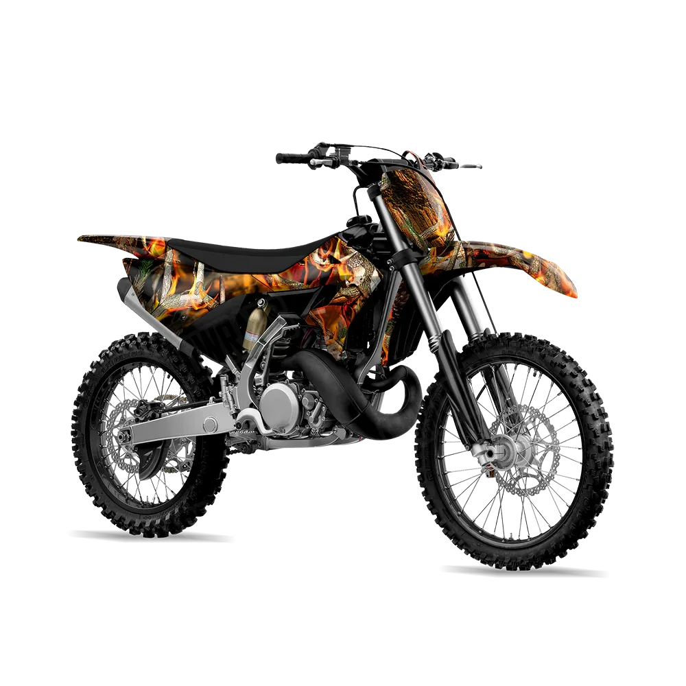 Nature Burning Buck Skull Dirt Bike Wraps