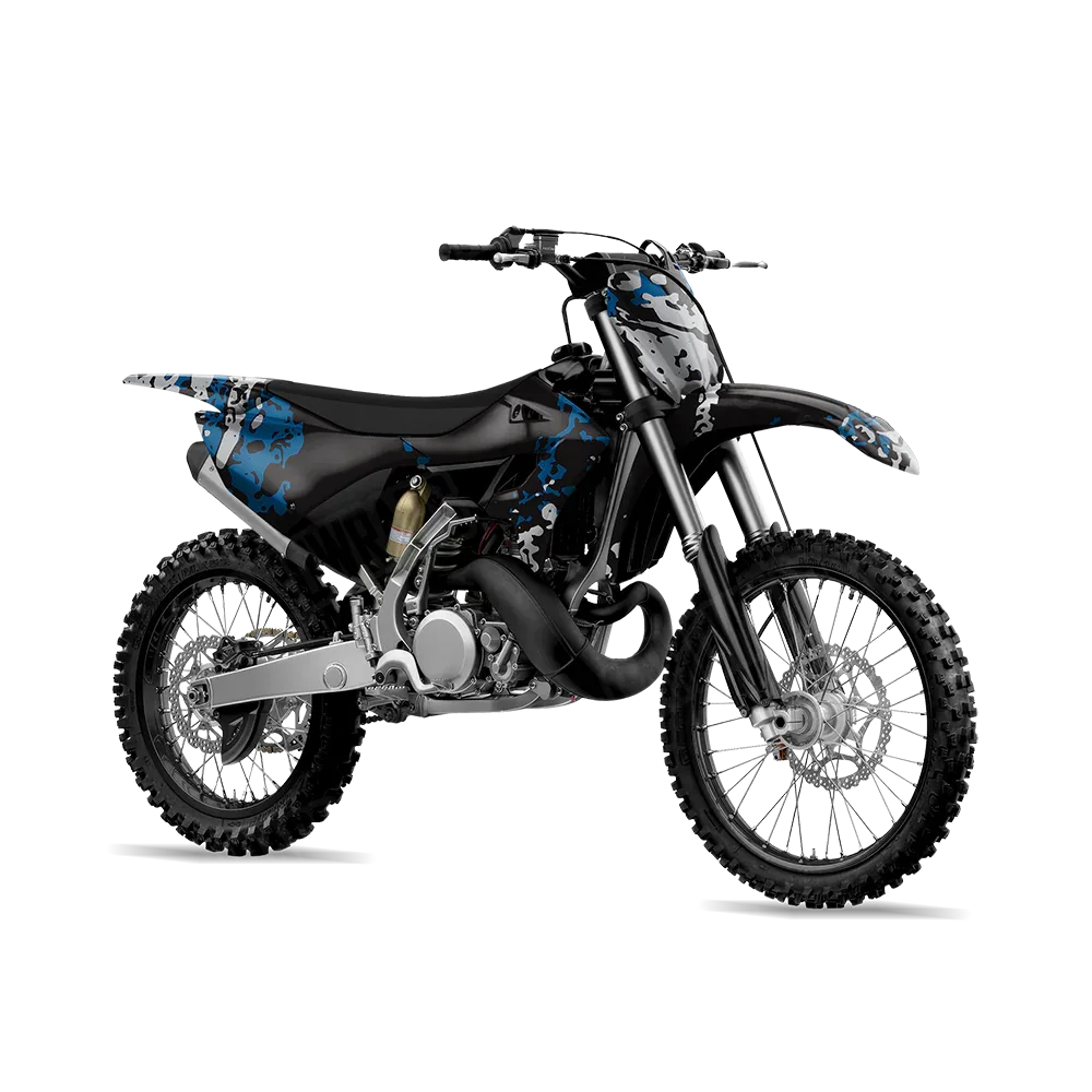 Pasted Blue Tiger Dirt Bike Wraps