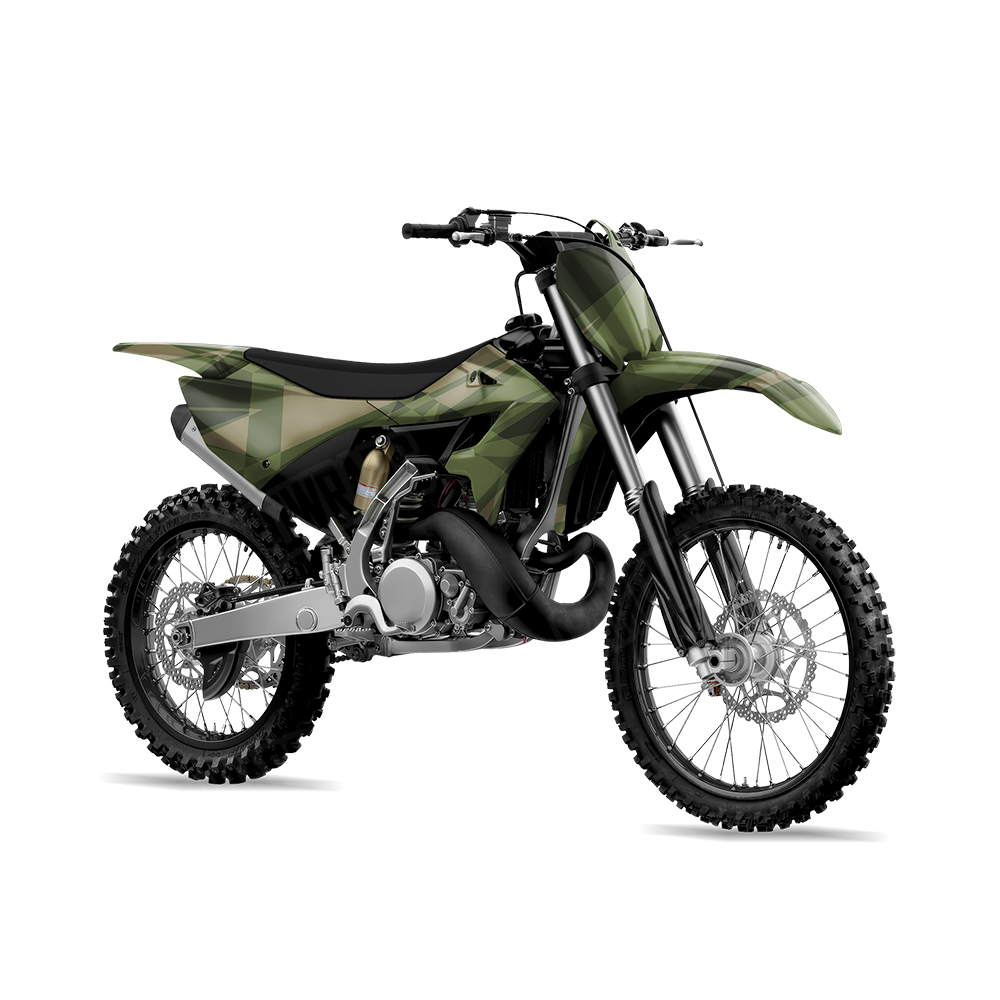 Sharp Army Green Dirt Bike Wraps