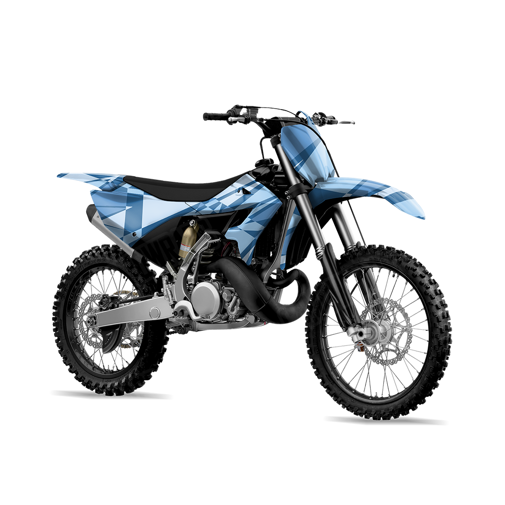 Sharp Cool Blue Dirt Bike Wraps