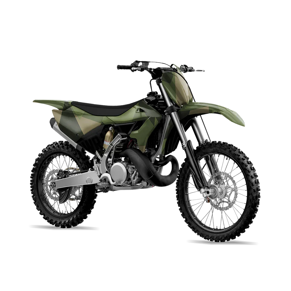 Shattered Army Green Dirt Bike Wraps
