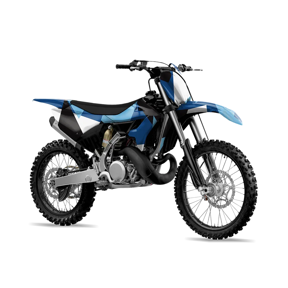 Shattered Baby Blue Dirt Bike Wraps