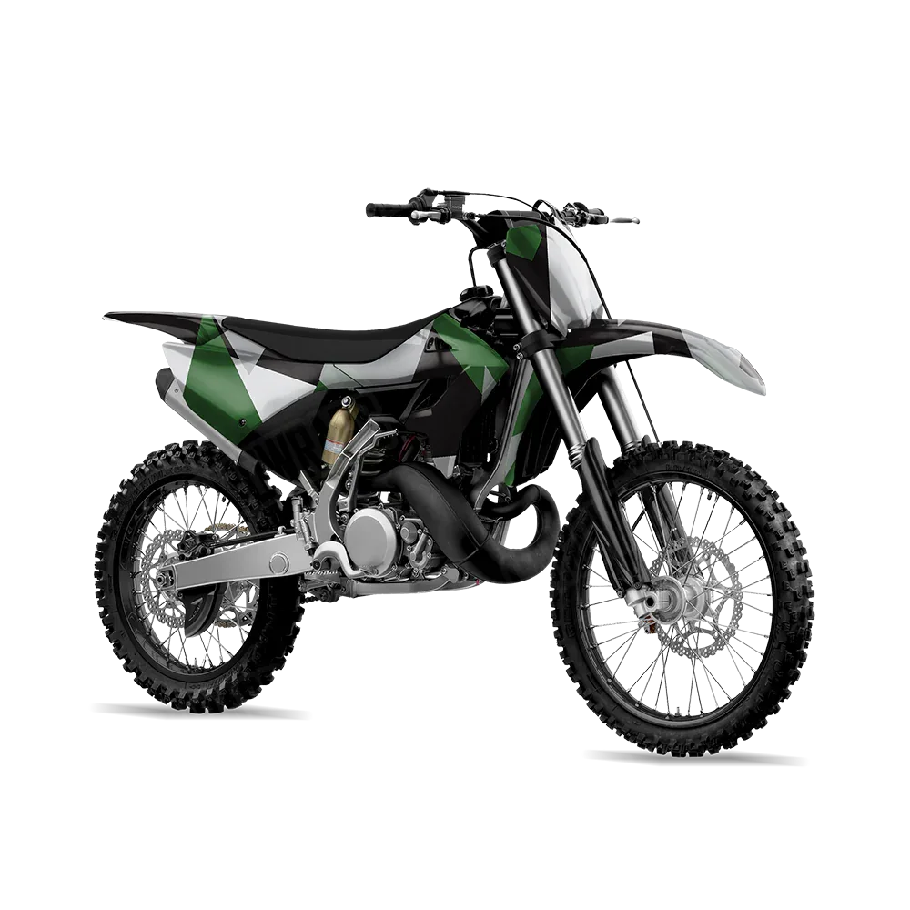 Shattered Green Tiger Dirt Bike Wraps