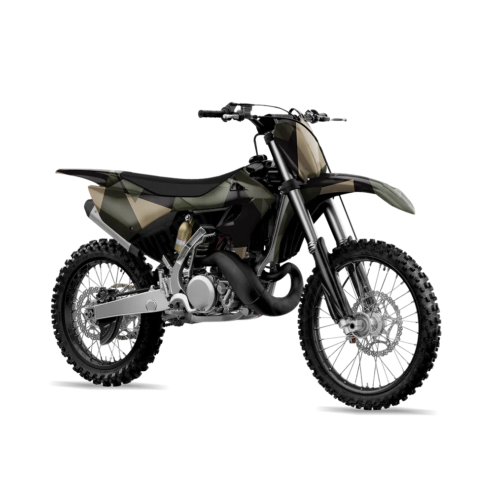 Shattered Militant Green Dirt Bike Wraps