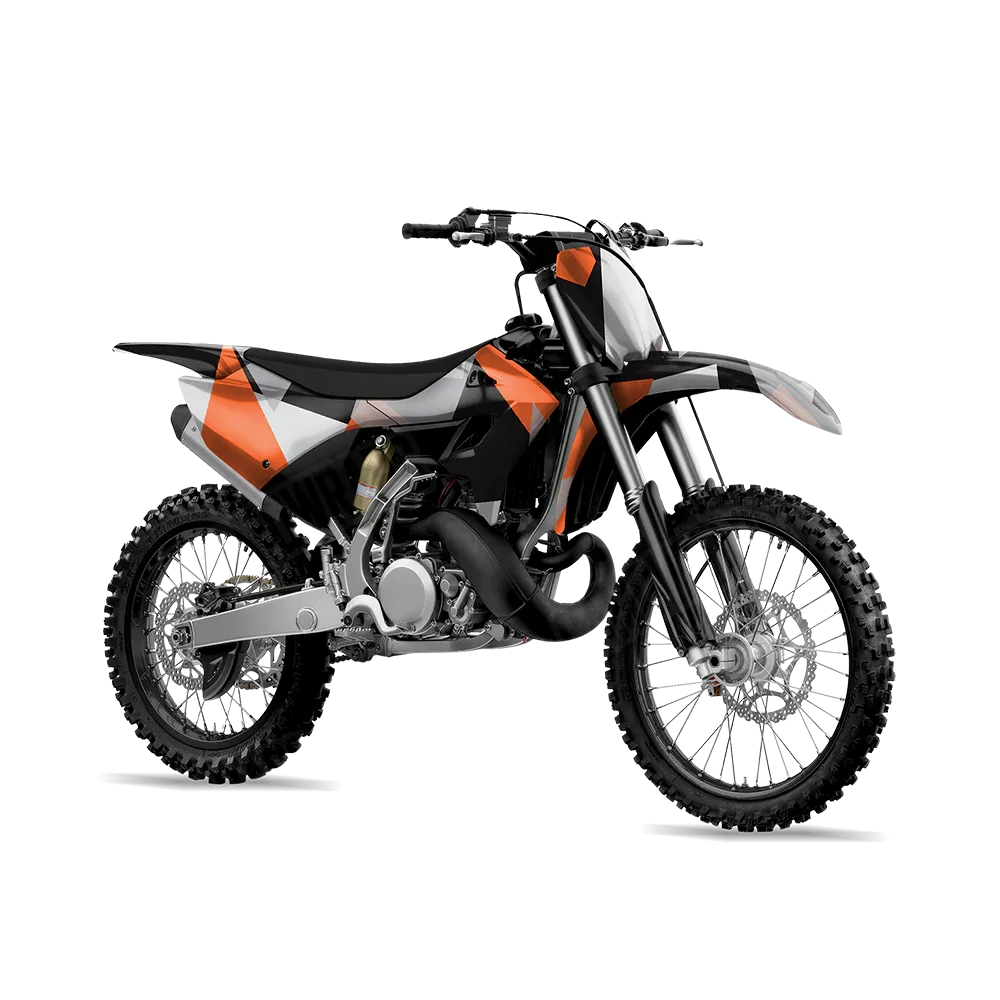 Shattered Orange Tiger Dirt Bike Wraps