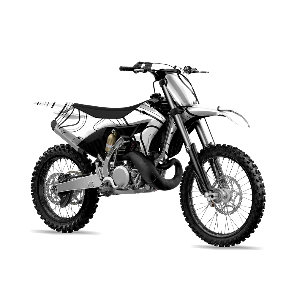 Topographic White Dirt Bike Wraps
