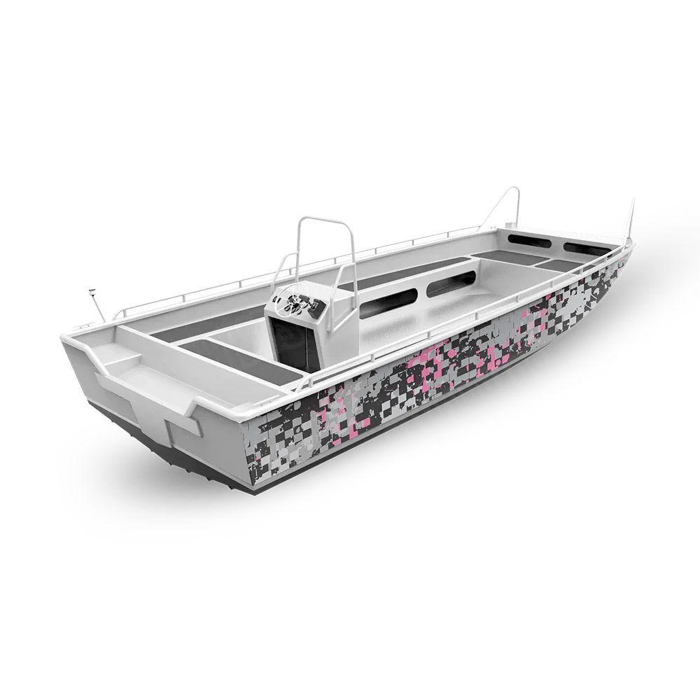 Broken Plaid Pink Tiger Fishing Boat Wraps