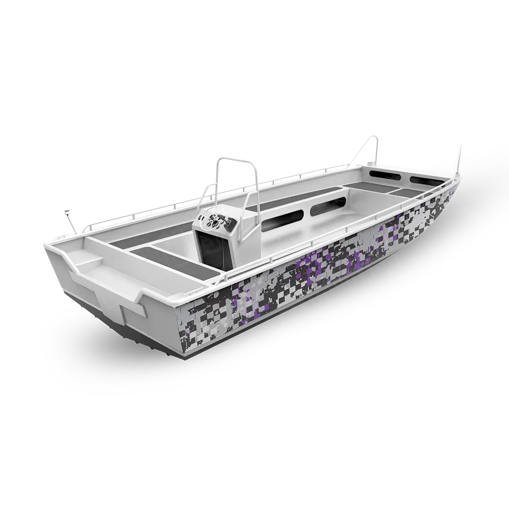 Broken Plaid Purple Tiger Fishing Boat Wraps