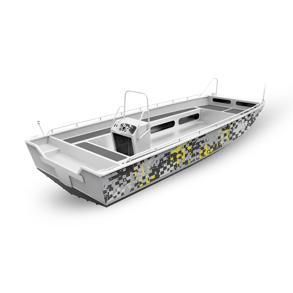 Broken Plaid Yellow Tiger Fishing Boat Wraps