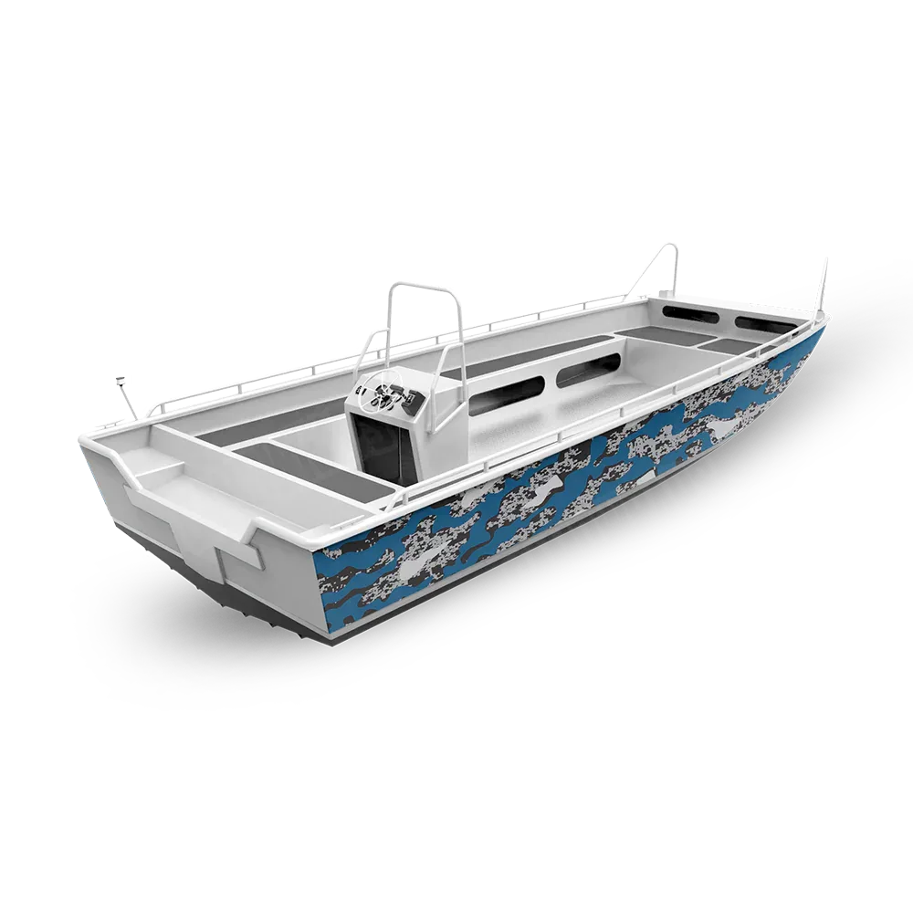 Compound Blue Tiger Fishing Boat Wraps