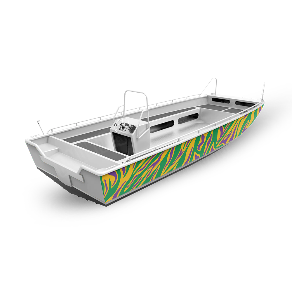 Fun Stripe Mardi Gras Fishing Boat Wraps