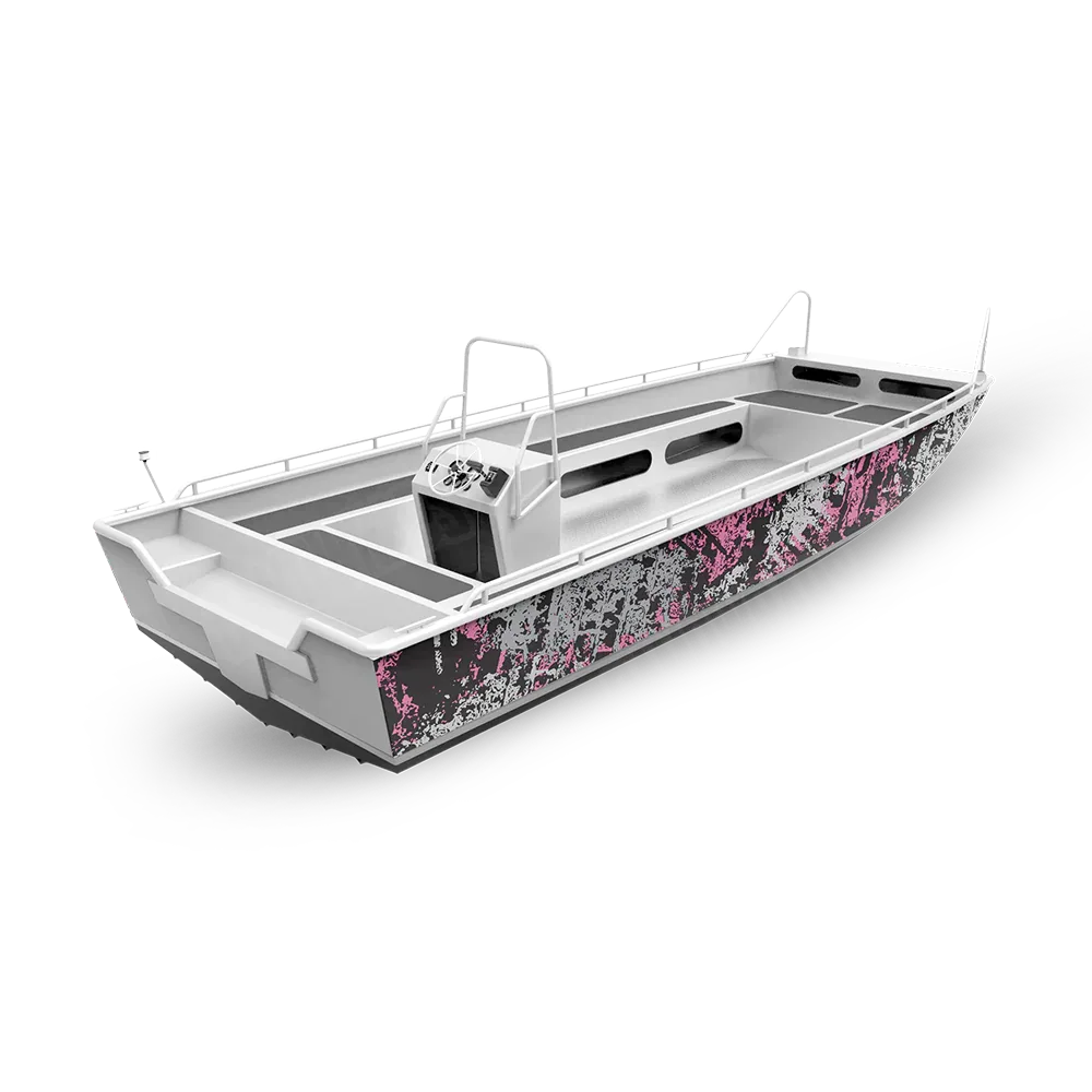 Pasted Pink Tiger Fishing Boat Wraps