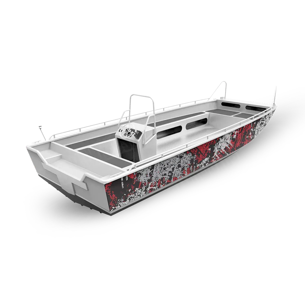 Pasted Red Tiger Fishing Boat Wraps