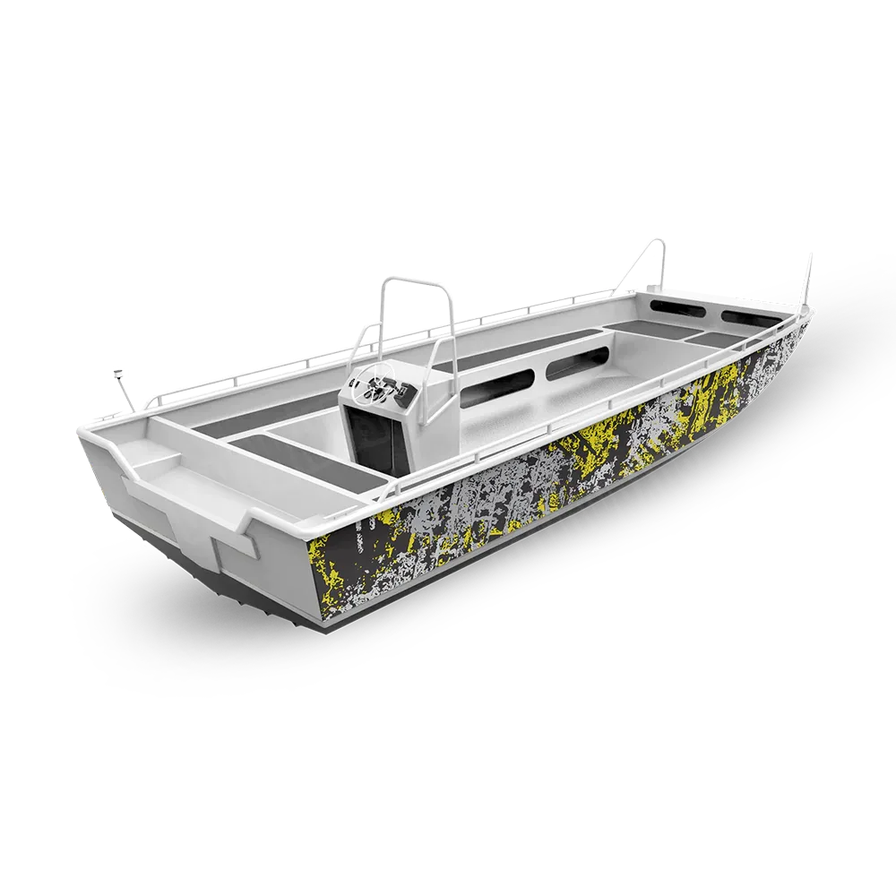 Pasted Yellow Tiger Fishing Boat Wraps