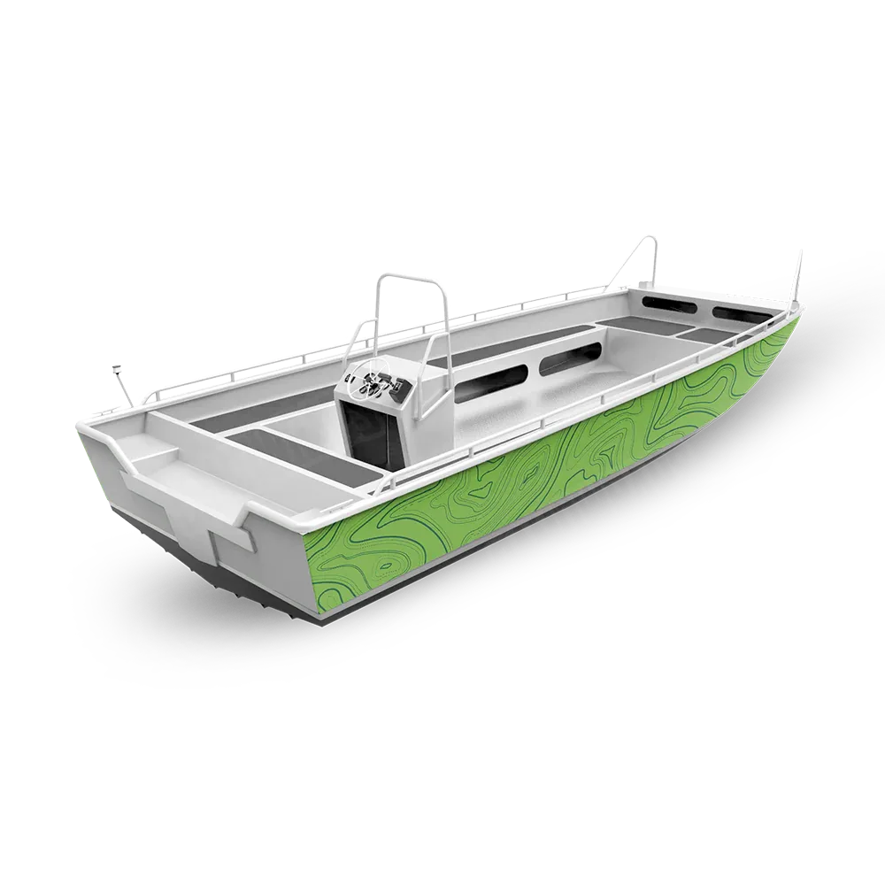 Topographic Green Fishing Boat Wraps