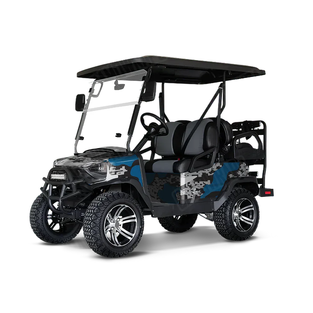 Compound Blue Tiger Golf Cart Wraps