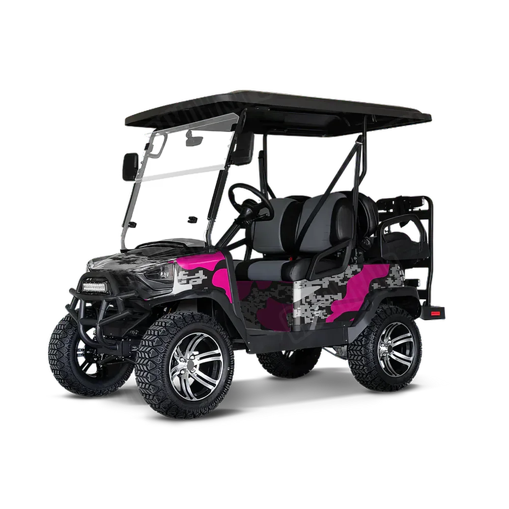 Compound Magenta Tiger Golf Cart Wraps