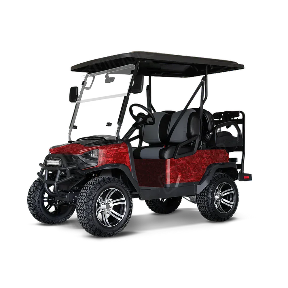 Digital Elite Red Golf Cart Wraps