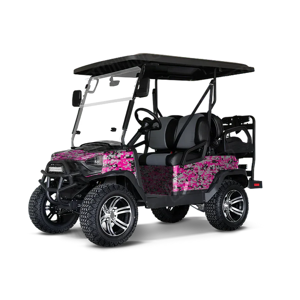 Digital Magenta Tiger Golf Cart Wraps