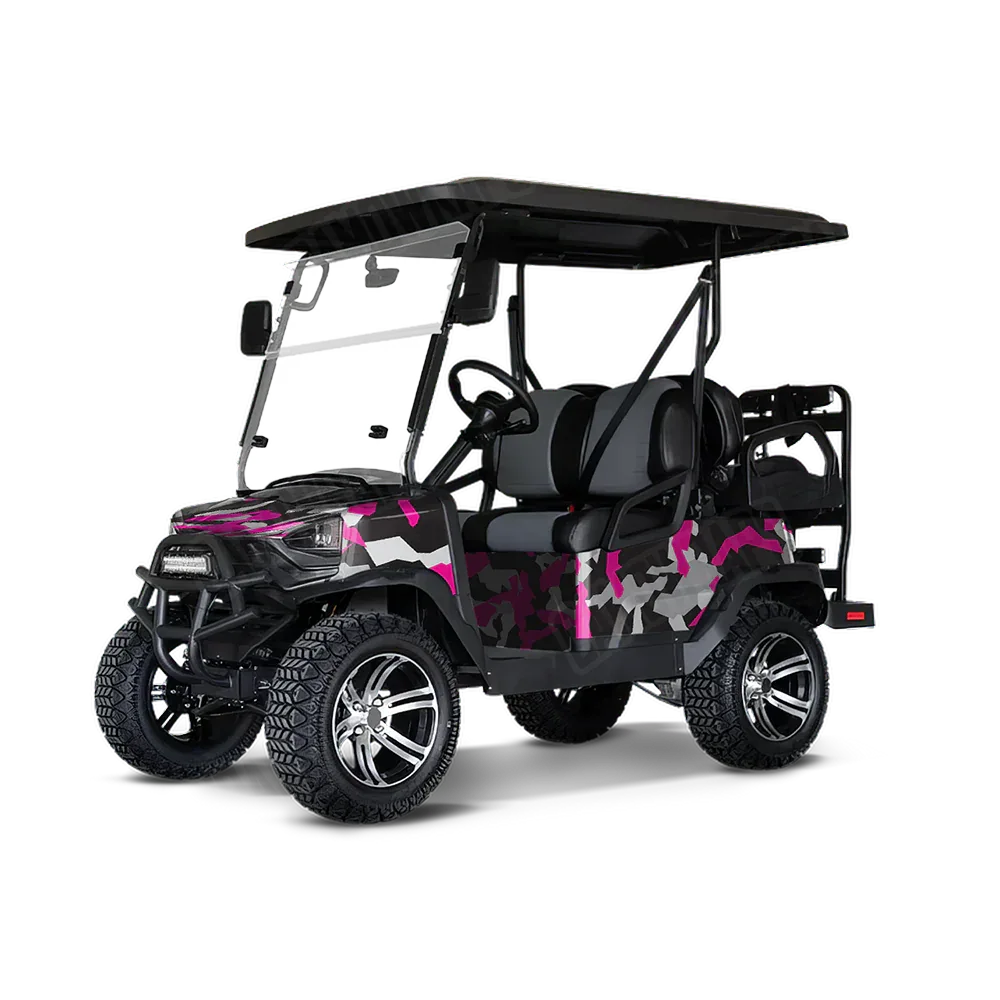 Erratic Magenta Tiger Golf Cart Wraps