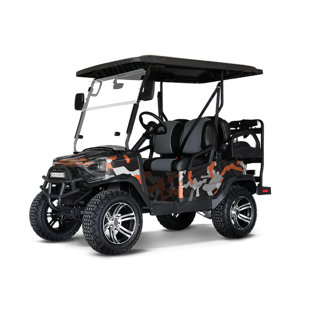 Erratic Orange Tiger Golf Cart Wraps