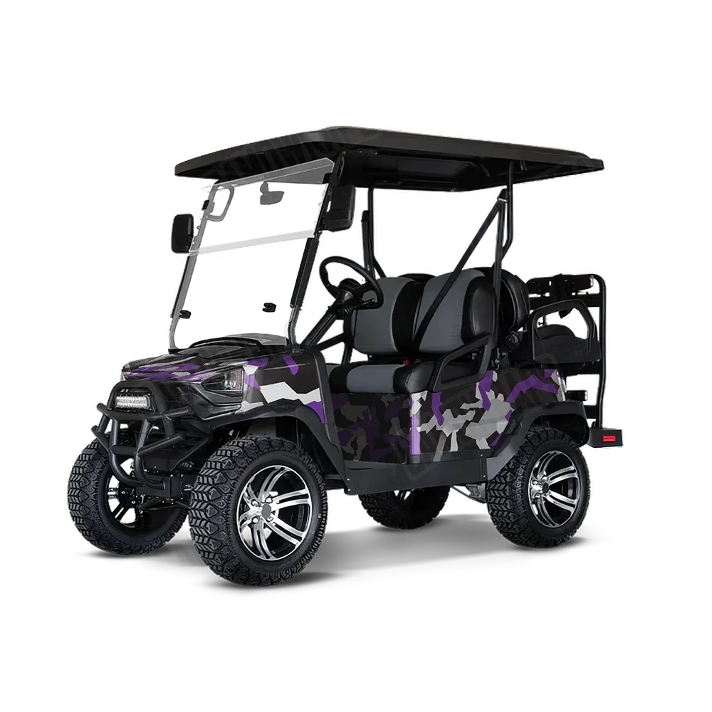 Erratic Purple Tiger Golf Cart Wraps