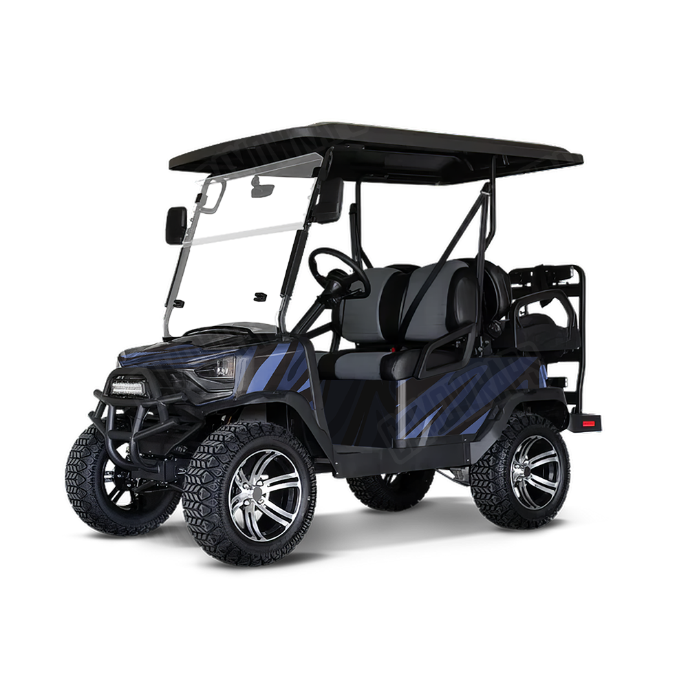 Fun Stripe Blue Midnight Golf Cart Wraps