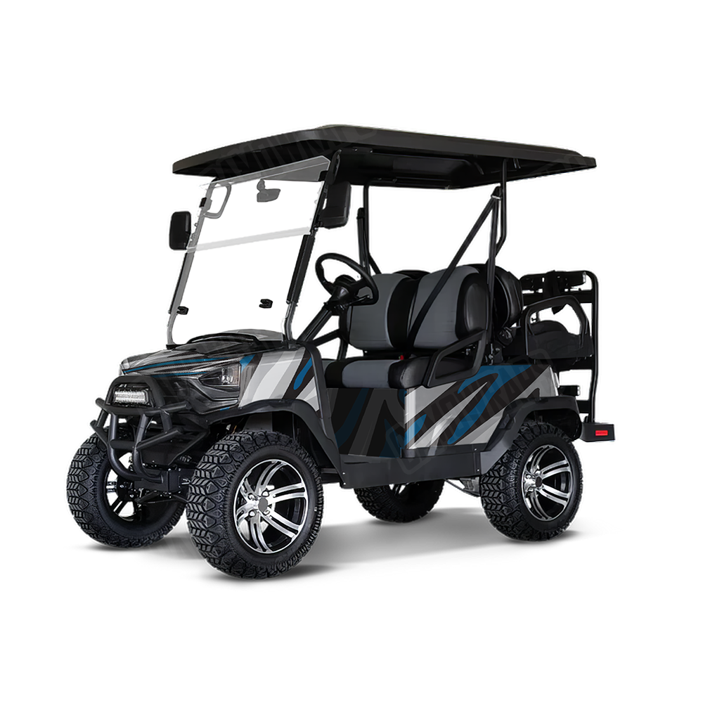 Fun Stripe Blue Tiger Golf Cart Wraps