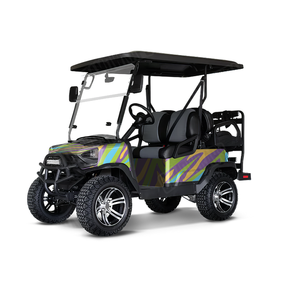 Fun Stripe Carnival Golf Cart Wraps