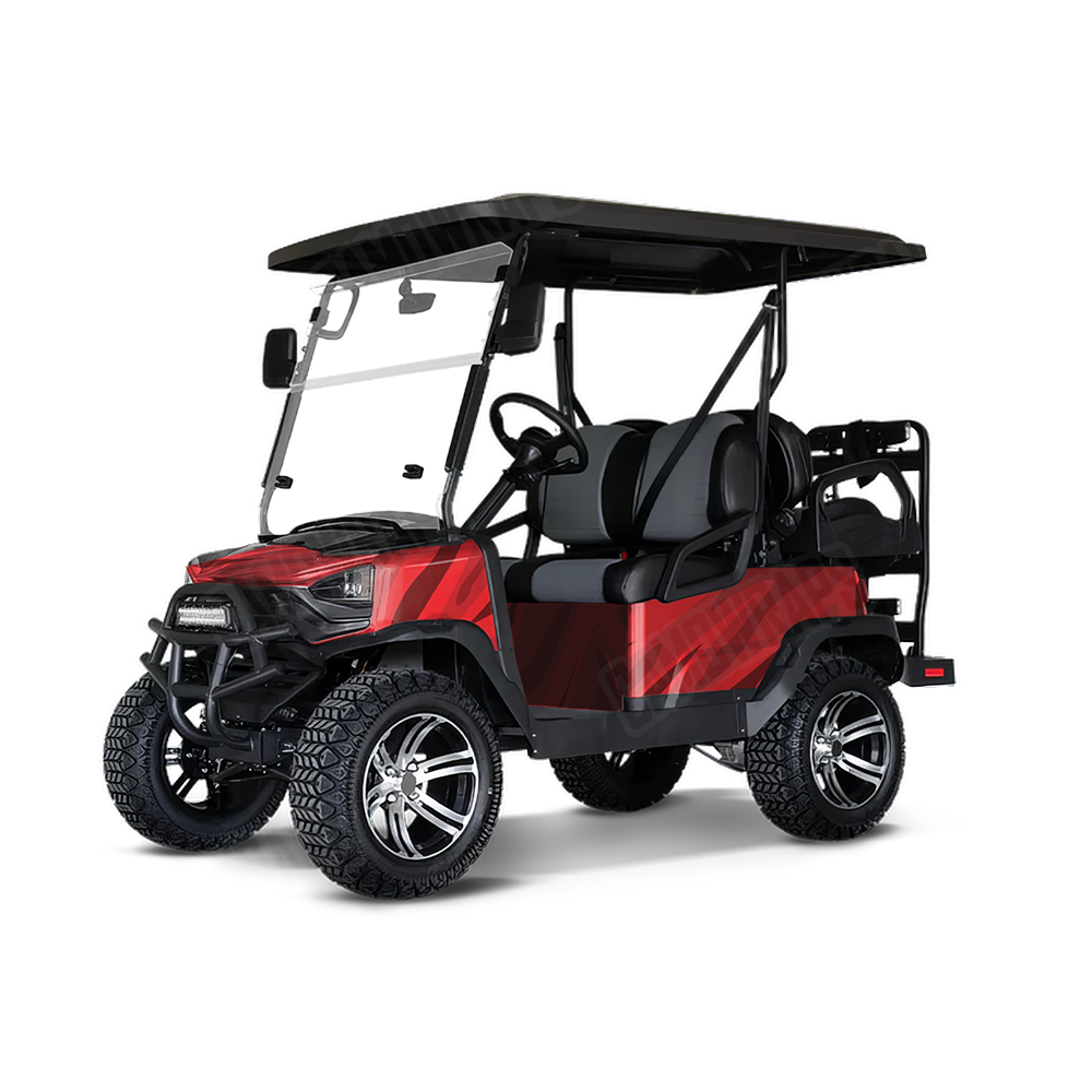Fun Stripe Elite Red Golf Cart Wraps
