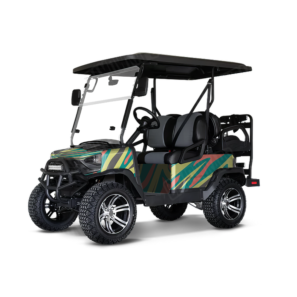 Fun Stripe Fiesta Golf Cart Wraps