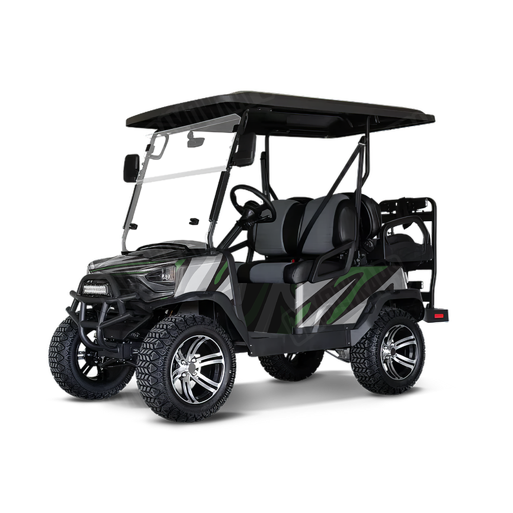 Fun Stripe Green Tiger Golf Cart Wraps