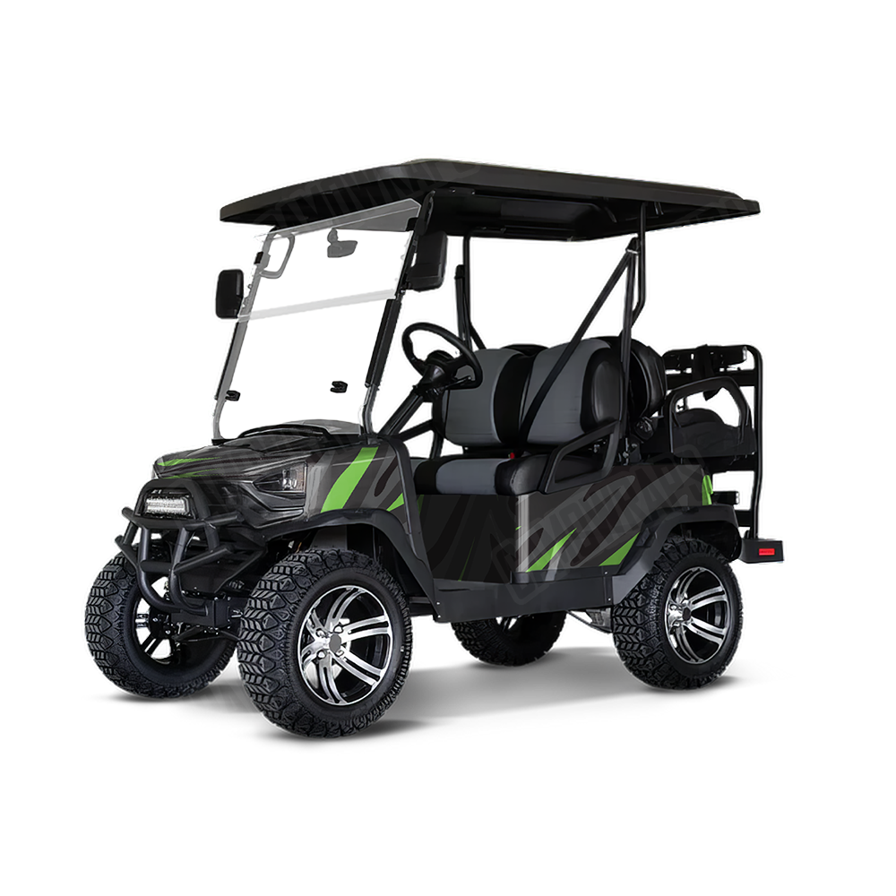 Fun Stripe Metro Green Golf Cart Wraps