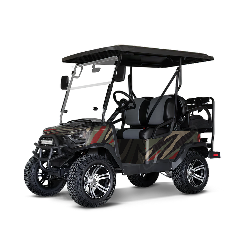 Fun Stripe Militant Red Golf Cart Wraps
