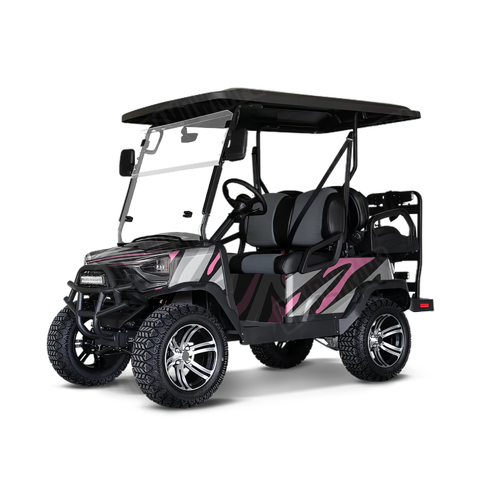 Fun Stripe Pink Tiger Golf Cart Wraps