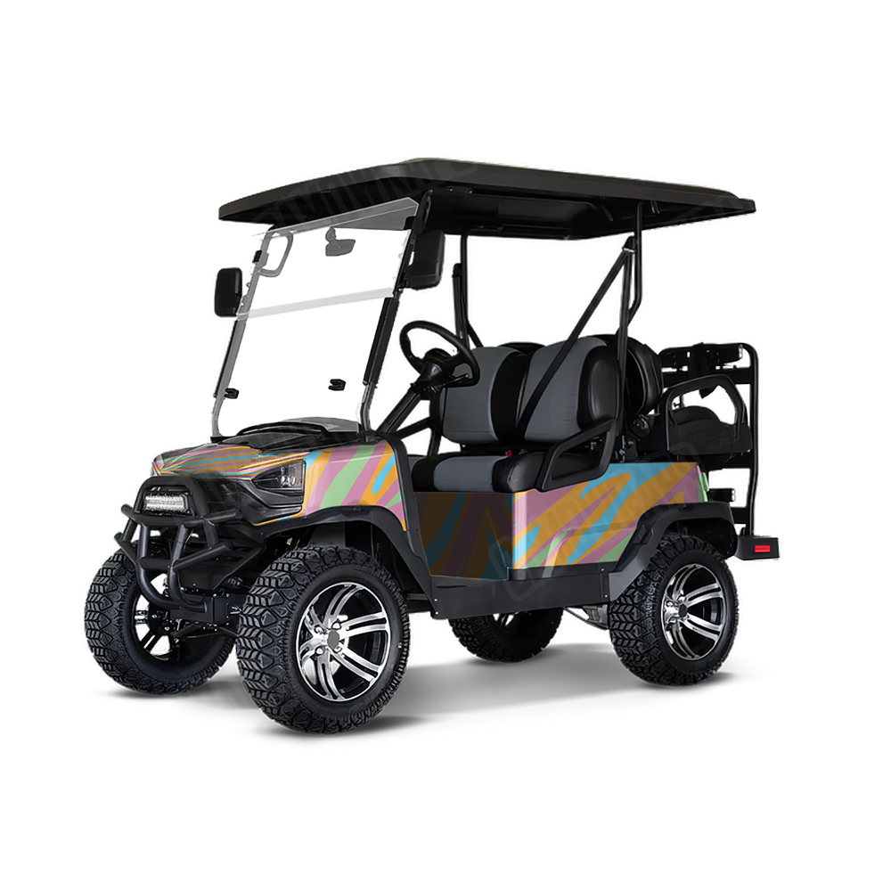 Fun Stripe Sherbert Golf Cart Wraps