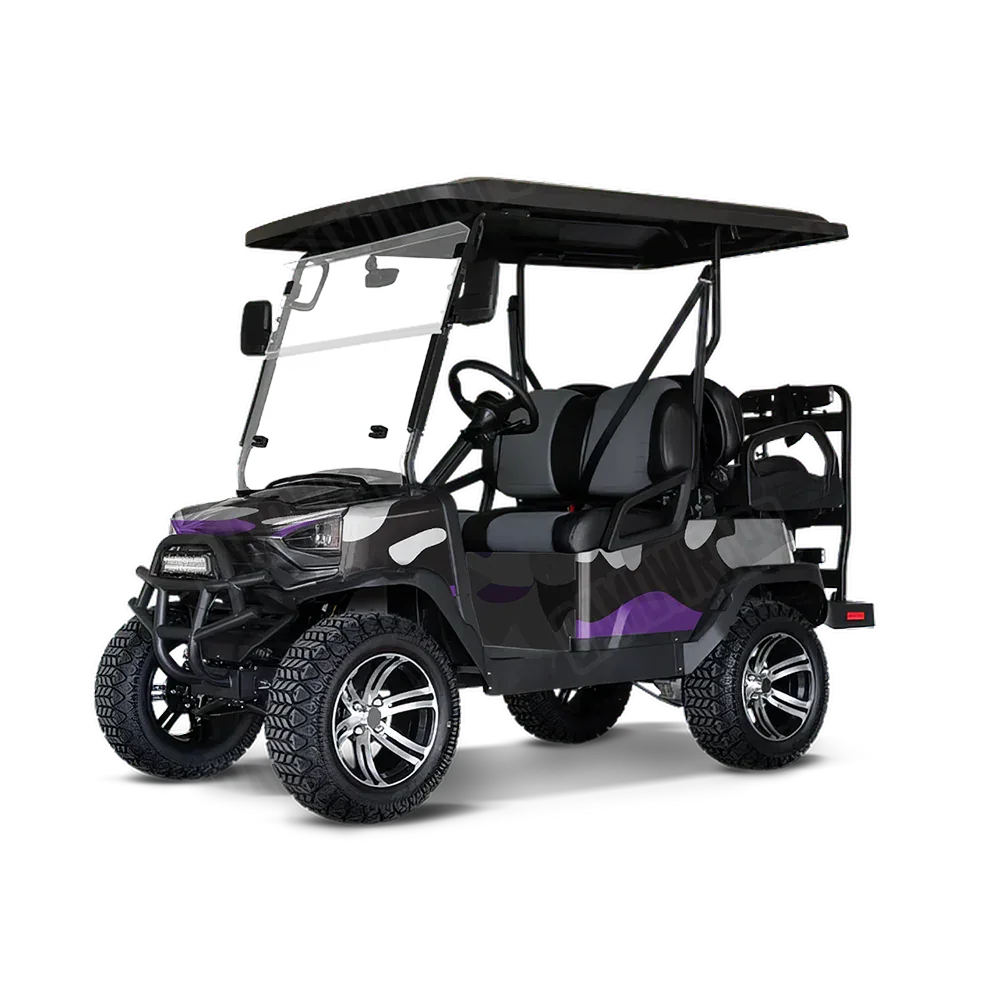 Classic Purple Tiger Golf Cart Wraps
