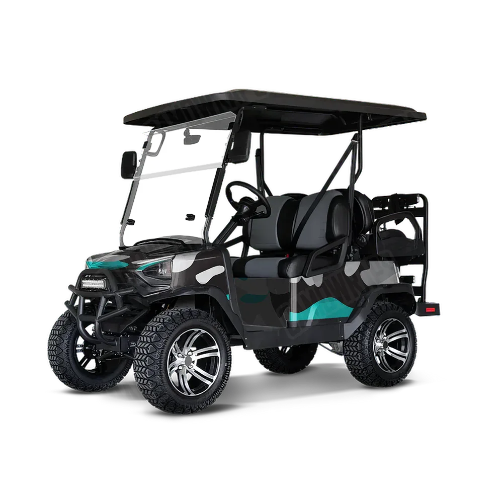 Classic Tiffany Blue Tiger Golf Cart Wraps